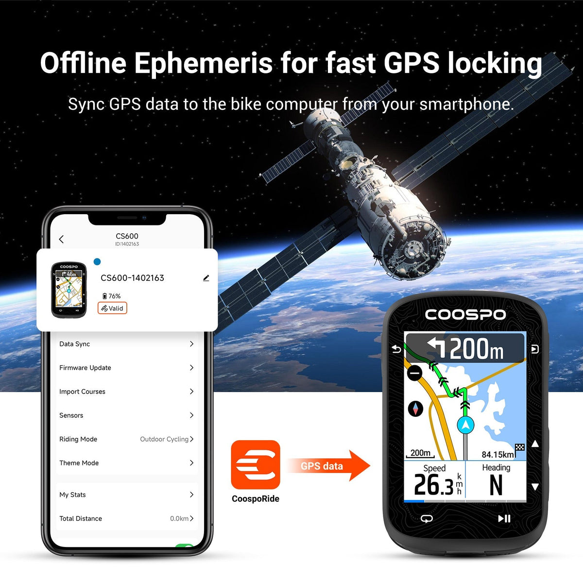 Coospo GPS Bike Computer CS600