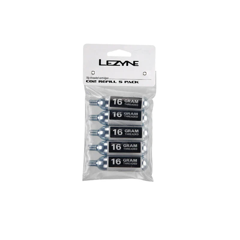 Lezyne 16g Threaded CO2 Cartridges - 5 Pack